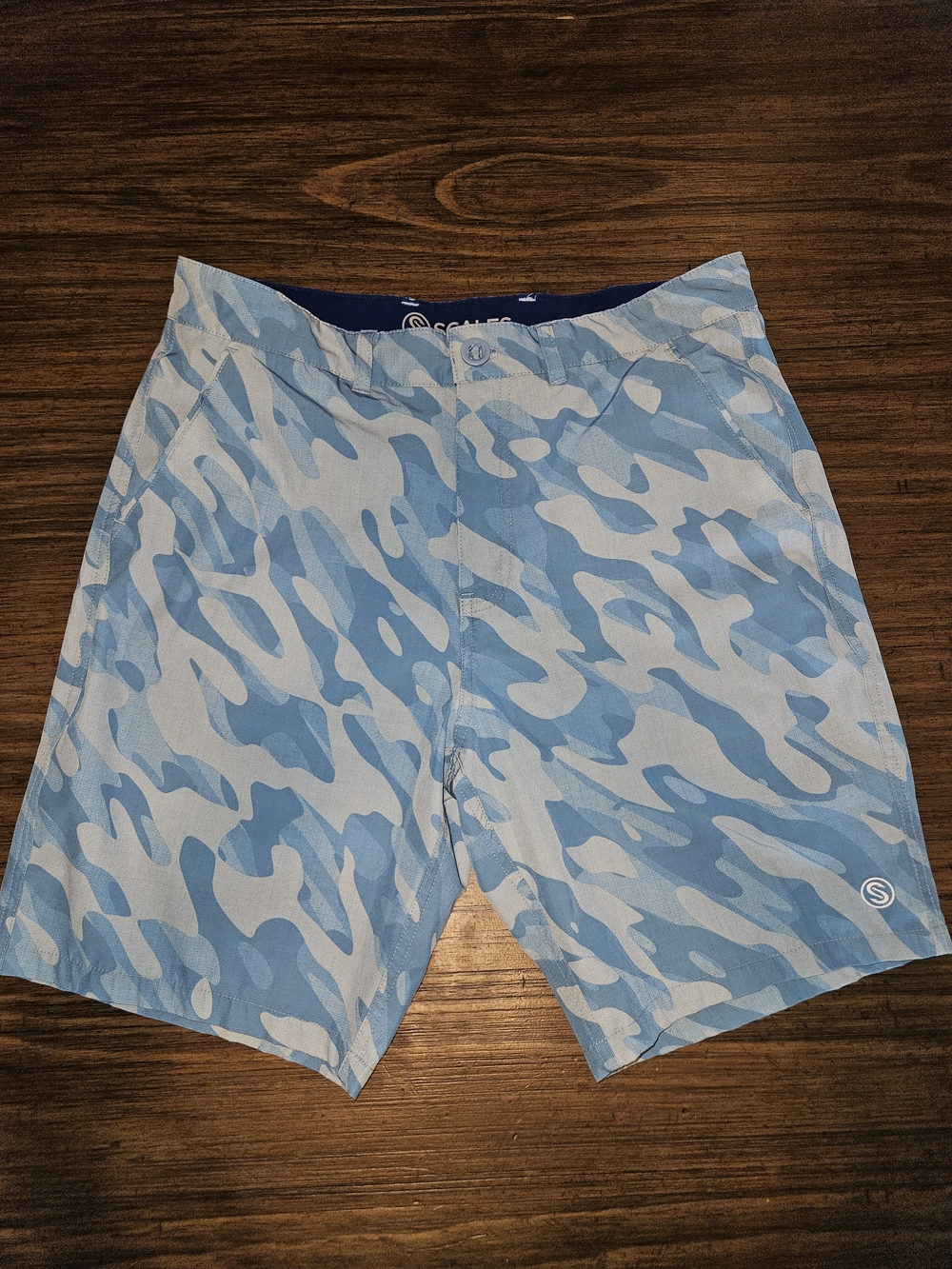 Light Blue Camo Men's Swim Board Shorts